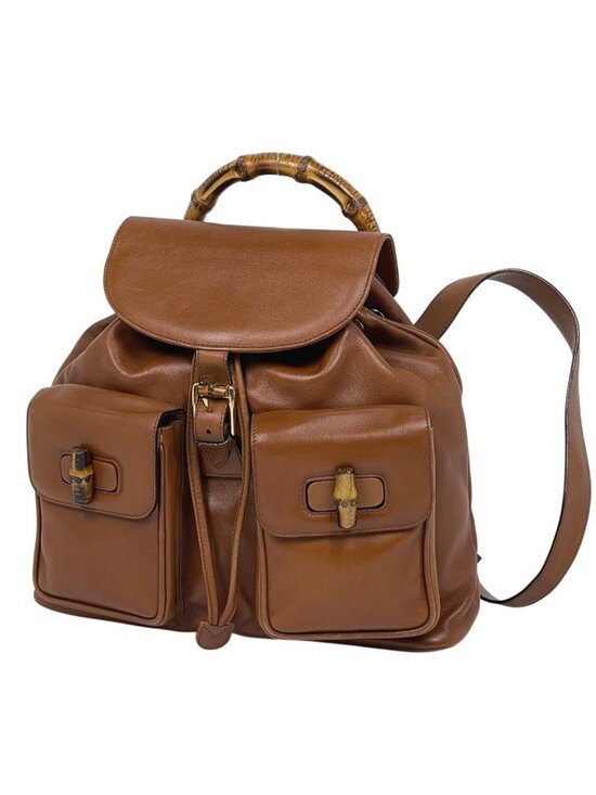 Gucci Bamb Backpack Leather Brown main image 10